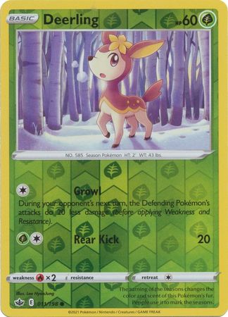 Pokemon Card Chilling Reign 011/198 Deerling Reverse Holo Common