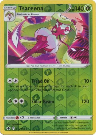 Pokemon Card Chilling Reign 015/198 Tsareena Reverse Holo Rare