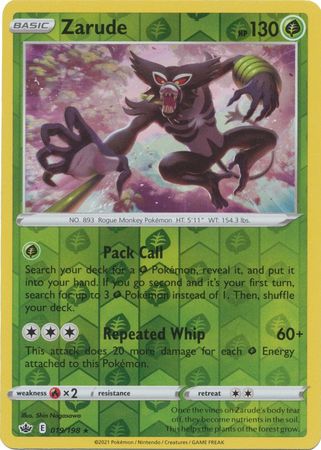 Pokemon Card Chilling Reign 019/198 Zarude Reverse Holo Rare