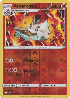 Pokemon Card Chilling Reign 024/198 Volcarona Reverse Holo Rare