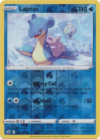 Pokemon Card Chilling Reign 029/198 Lapras Reverse Holo Common