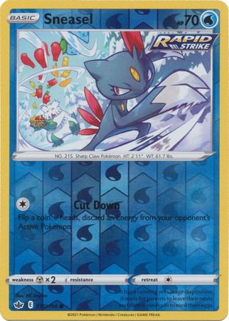 Pokemon Card Chilling Reign 030/198 Sneasel Reverse Holo Common