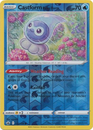 Pokemon Card Chilling Reign 033/198 Castform Rainy Form Reverse Holo Common