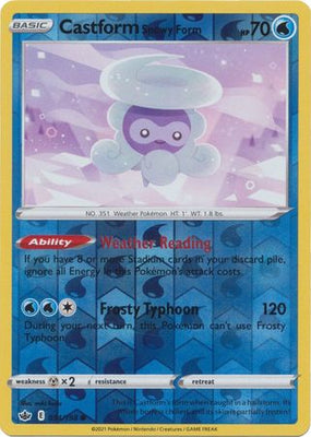 Pokemon Card Chilling Reign 034/198 Castform Snowy Form Reverse Holo Common