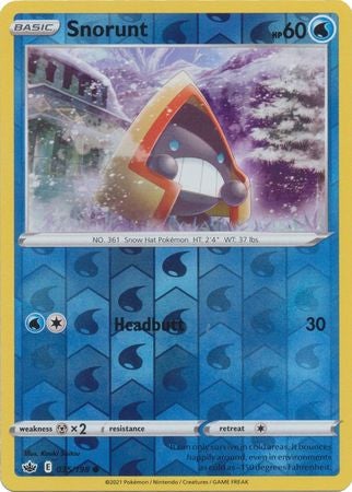 Pokemon Card Chilling Reign 035/198 Snorunt Reverse Holo Common