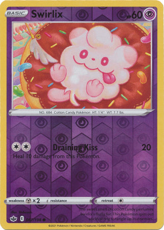 Pokemon Card Chilling Reign 067/198 Swirlix Reverse Holo Common