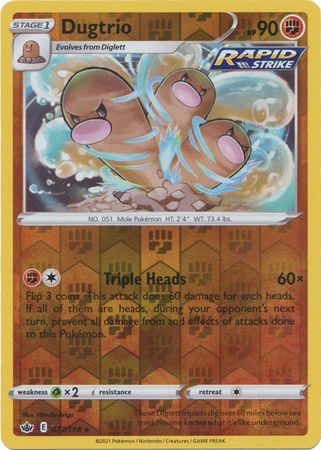 Pokemon Card Chilling Reign 077/198 Dugtrio Reverse Holo Rare