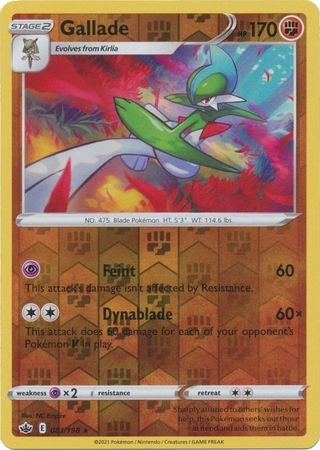 <transcy>口袋妖怪卡片寒冷统治 081/198 Gallade Reverse Holo 稀有</transcy>