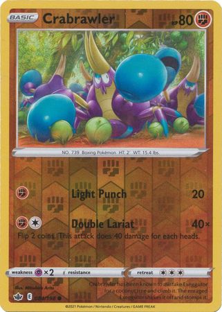 Pokemon Card Chilling Reign 084/198 Crabrawler Reverse Holo Common