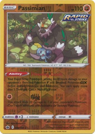 Pokemon Card Chilling Reign 088/198 Passimian Reverse Holo Rare