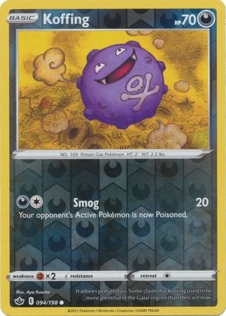 Pokemon Card Chilling Reign 094/198 Koffing Reverse Holo Common