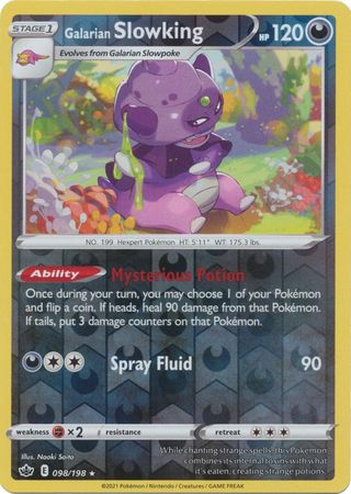 Pokemon Card Chilling Reign 098/198 Galarian Slowking Reverse Holo Rare