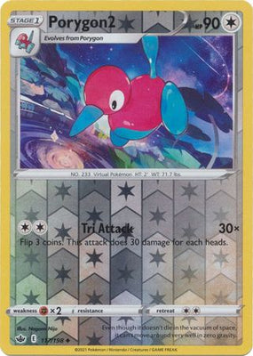 <transcy>Pokemon Card Chilling Reign 117/198 Porygon2 Reverse Holo Ungewöhnlich</transcy>