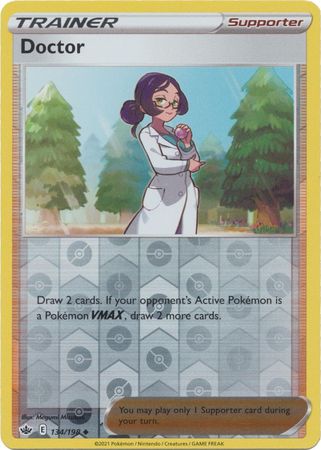 Pokemon Card Chilling Reign 134/198 Doctor Supporter Reverse Holo Uncommon