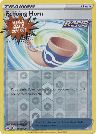 Pokemon Card Chilling Reign 136/198 Echoing Horn Item Reverse Holo Uncommon