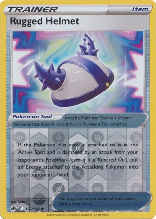 Pokemon Card Chilling Reign 152/198 Rugged Helmet Item Reverse Holo Uncommon