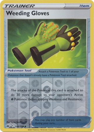 Pokemon Card Chilling Reign 155/198 Weeding Gloves Item Reverse Holo Uncommon