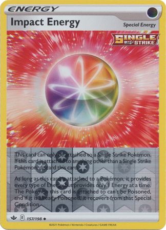 Pokemon Card Chilling Reign 157/198 Impact Energy Reverse Holo Uncommon