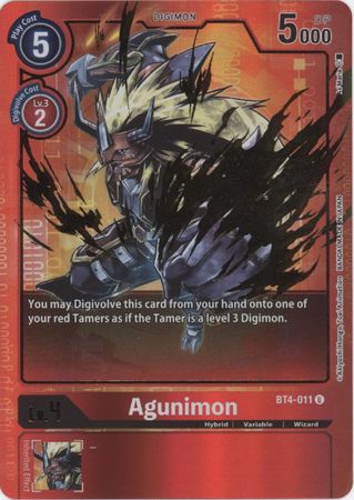 Digimon Card Great Legend Agunimon BT4-011 U Alternate Art