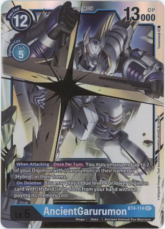 Digimon Card Great Legend AncientGarurumon BT4-114 SEC