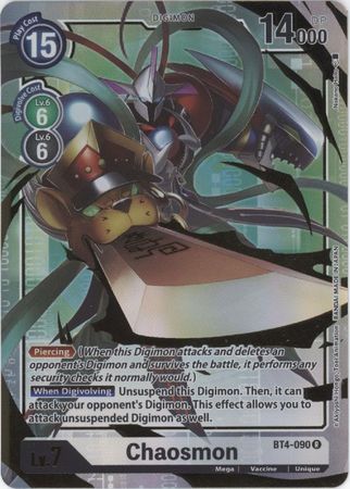 Digimon Card Great Legend Chaosmon BT4-090 R Alternate Art