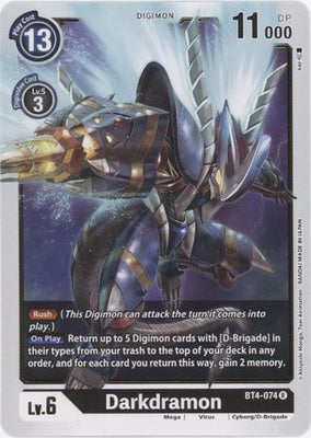 Digimon Card Great Legend Darkdramon BT4-074 R