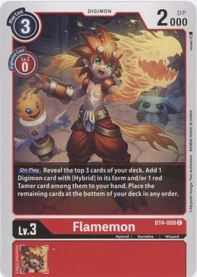 Digimon Card Great Legend Flamemon BT4-009 C