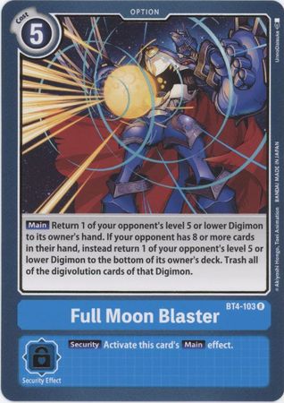 Digimon Card Great Legend Full Moon Blaster BT4-103 R