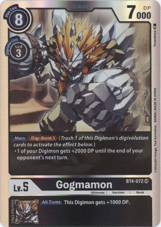 Digimon Card Great Legend Gogmamon BT4-072 SR