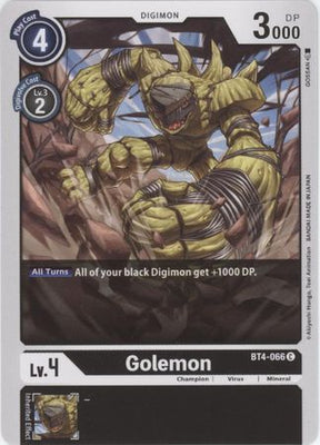 Digimon Card Great Legend Golemon BT4-066 C