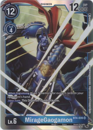 <transcy>Digimon Karte Große Legende MirageGaogamon BT4-035 SR</transcy>