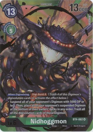 Digimon Card Great Legend Nidhoggmon BT4-062 SR Alternate Art