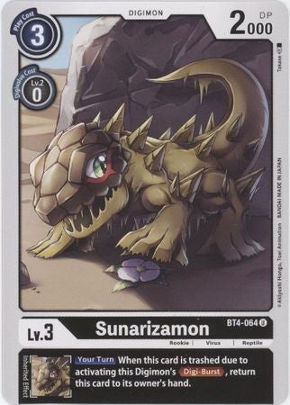 Digimon Card Great Legend Sunarizamon BT4-064 U