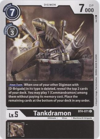 Digimon Card Great Legend Tankdramon BT4-071 C