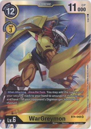 Digimon Card Great Legend WarGreymon BT4-048 SR