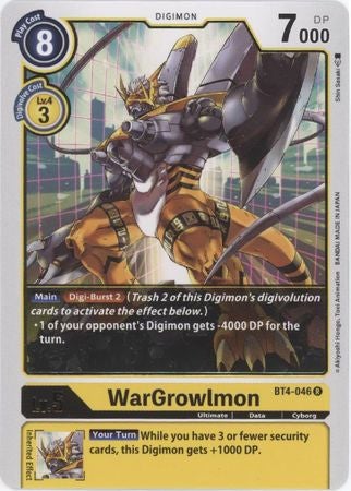 Digimon Card Great Legend WarGrowlmon BT4-046 R