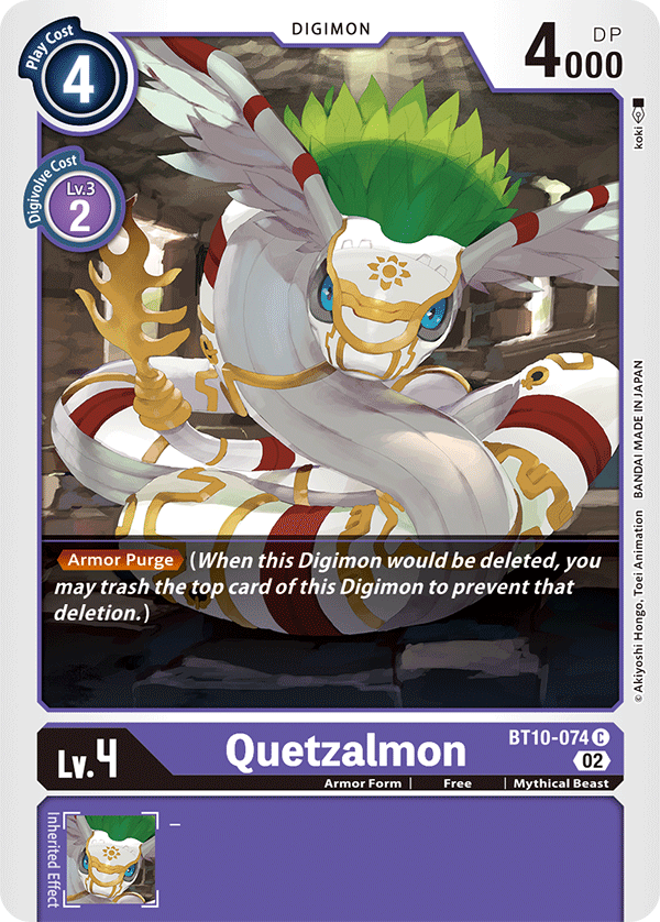 Digimon Card Xros Encounter Quetzalmon BT10-074 C