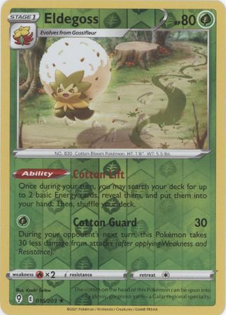 Pokemon Card Evolving Skies 16/203 016/203 Eldegoss Reverse Holo Holo Rare