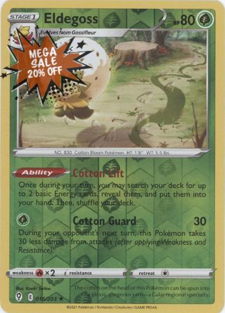 Pokemon Card Evolving Skies 16/203 016/203 Eldegoss Reverse Holo Holo Rare