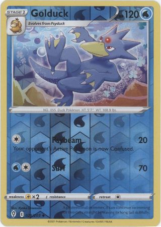 <transcy>Pokemon Card Evolving Skies 25/203 025/203 Golduck Reverse Holo Gelegentlich</transcy>