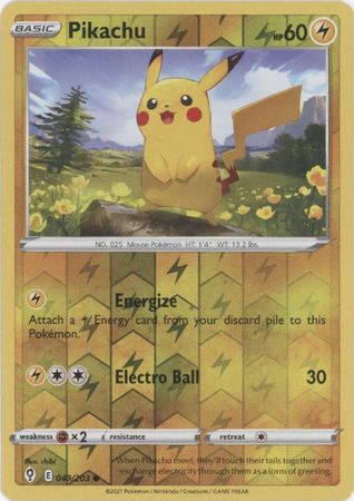 Pokemon Card Evolving Skies 49/203 049/203 Pikachu Reverse Holo Common