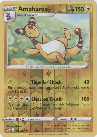 Pokemon Card Evolving Skies 56/203 056/203 Ampharos Reverse Holo Rare