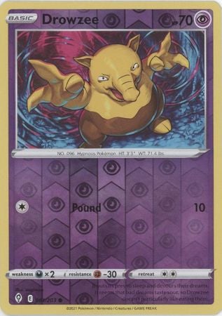 Pokemon Card Evolving Skies 61/203 061/203 Drowzee Reverse Holo Common