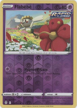 Pokemon Card Evolving Skies 71/203 071/203 Flabebe Reverse Holo Common