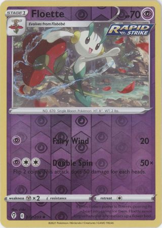 Pokemon Card Evolving Skies 72/203 072/203 Floette Reverse Holo Uncommon