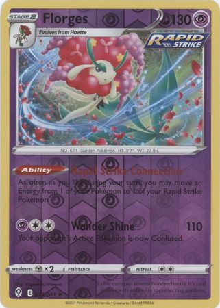 Pokemon Card Evolving Skies 73/203 073/203 Florges Reverse Holo Holo Rare