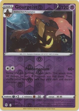 Pokemon Card Evolving Skies 77/203 077/203 Gourgeist Reverse Holo Rare