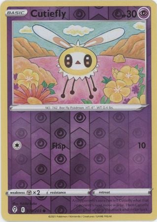 Pokemon Card Evolving Skies 78/203 078/203 Cutiefly Reverse Holo Common