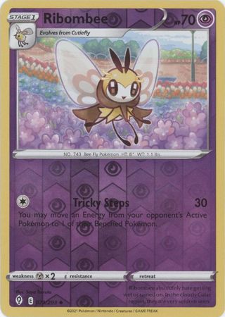 Pokemon Card Evolving Skies 79/203 079/203 Ribombee Reverse Holo Uncommon