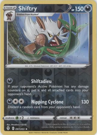 Pokemon Card Evolving Skies 97/203 097/203 Shiftry Reverse Holo Rare